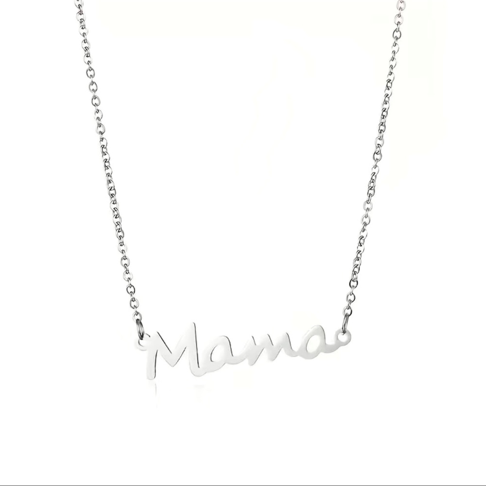 Silver Mama Necklace with Collarbone Chain